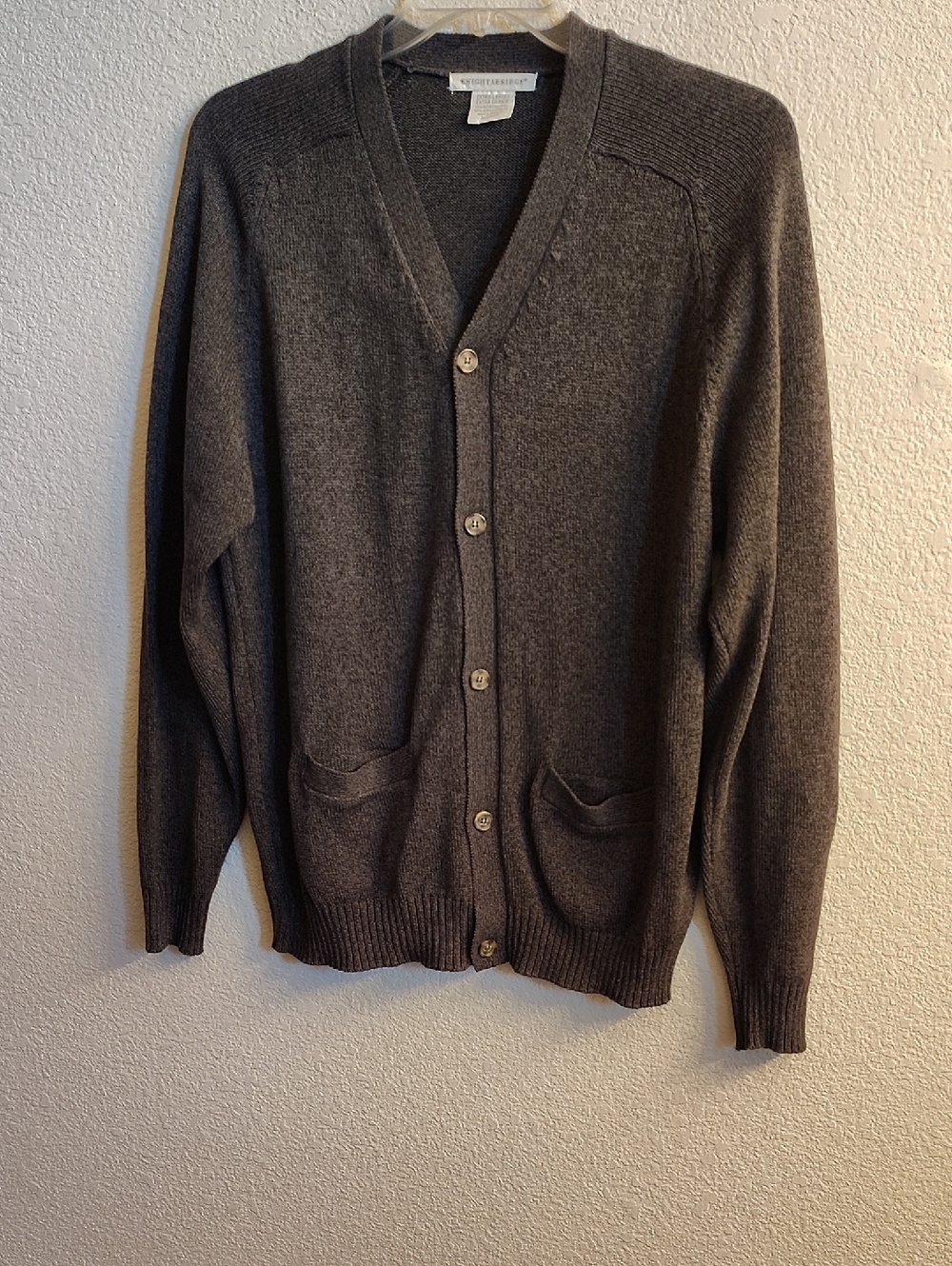 Men’s Size XL Gray Vneck Button Pockets Cotton Blend Cardigan B42 X